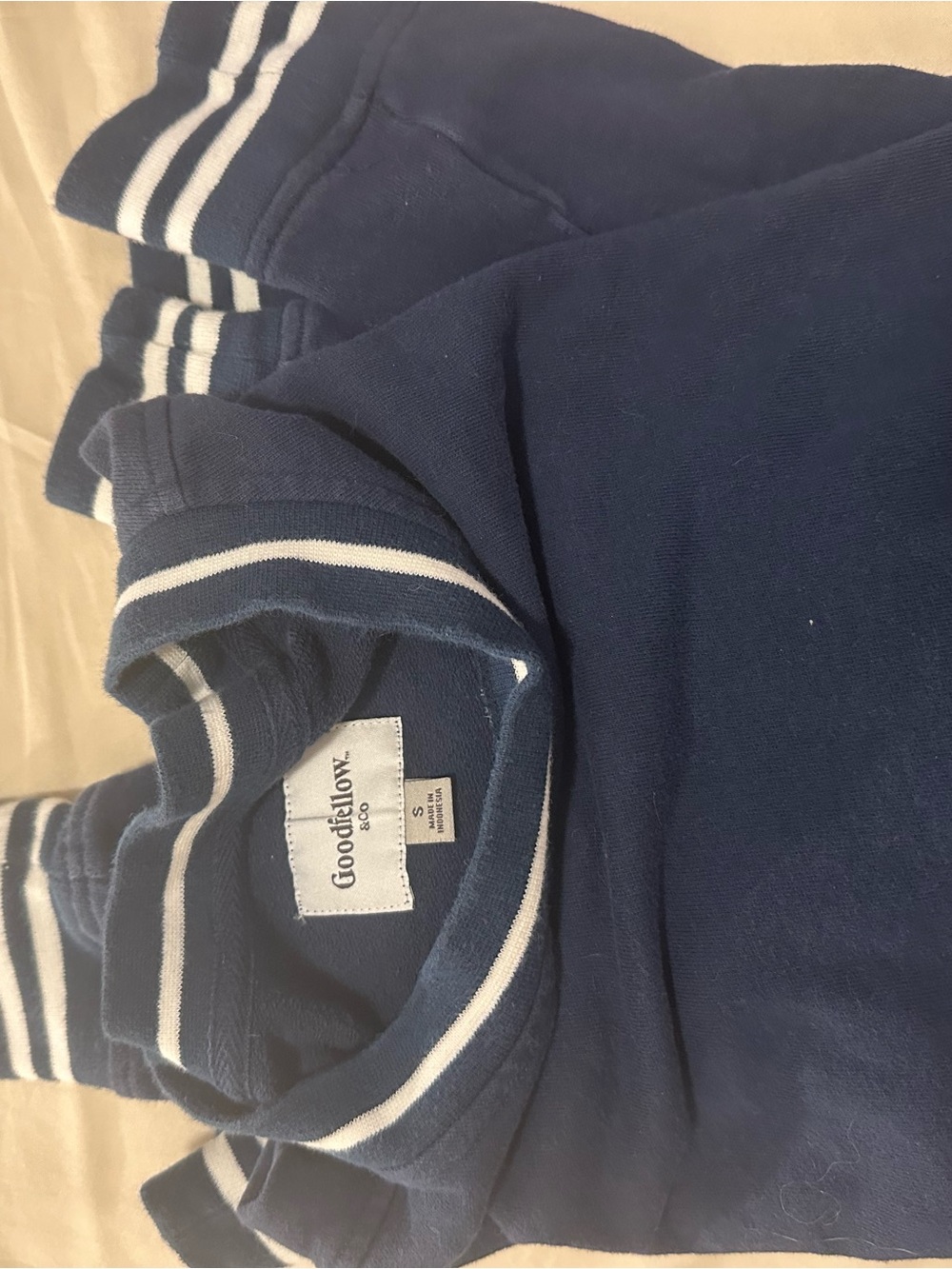 Goodfellow & Co Kids Navy Blue Striped Collar Sweatshirt